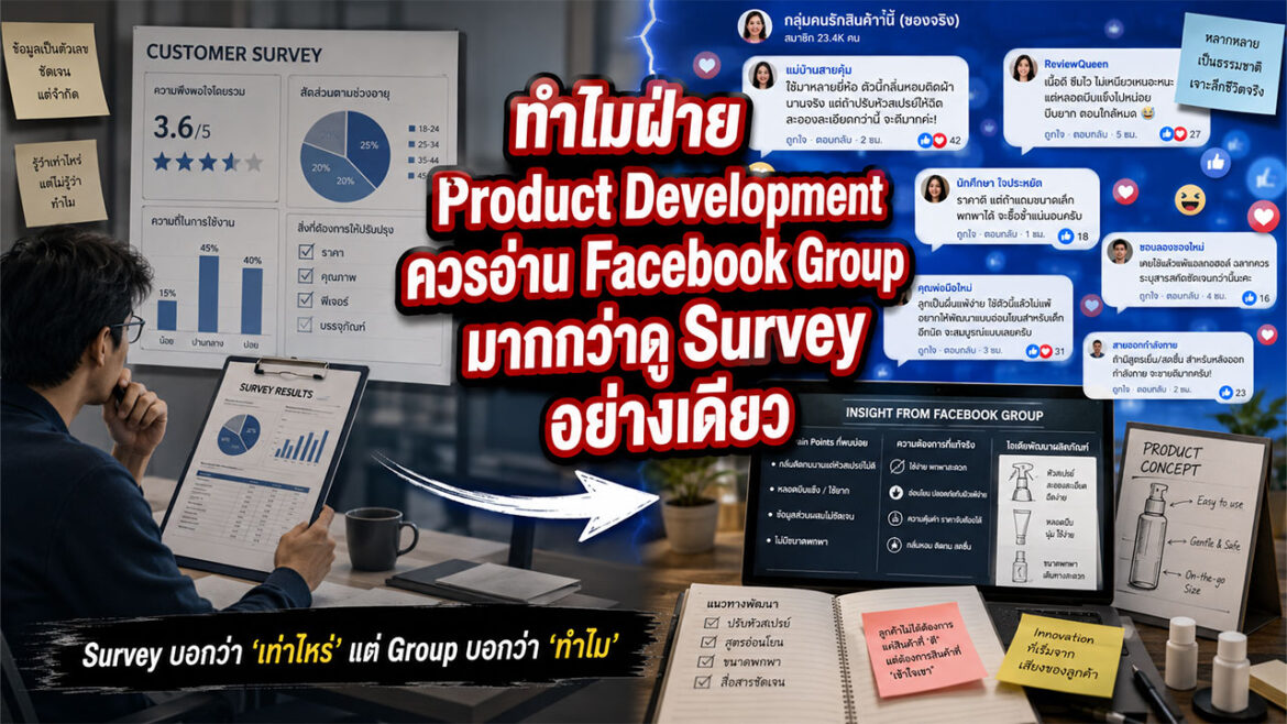 ทำไมฝ่าย Product Development ควรอ่าน Facebook Group มากกว่าดู Survey อย่างเดียว